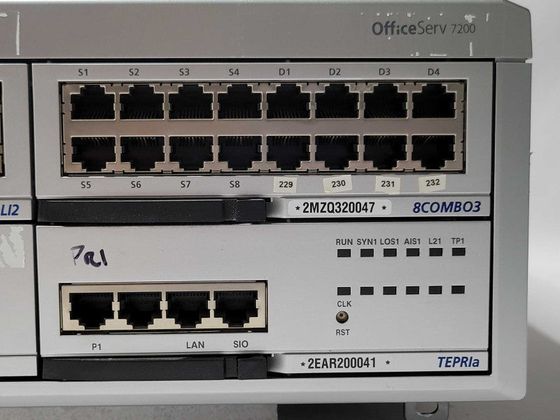 Samsung OfficeServ 7200 PBX System, TEPRIa 8COMBO3 16DLI2 MP20S cards READ _