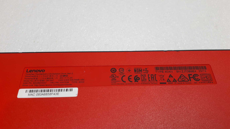 Lenovo ThinkPad Thunderbolt 3 Laptop Docking Station DK1841 &