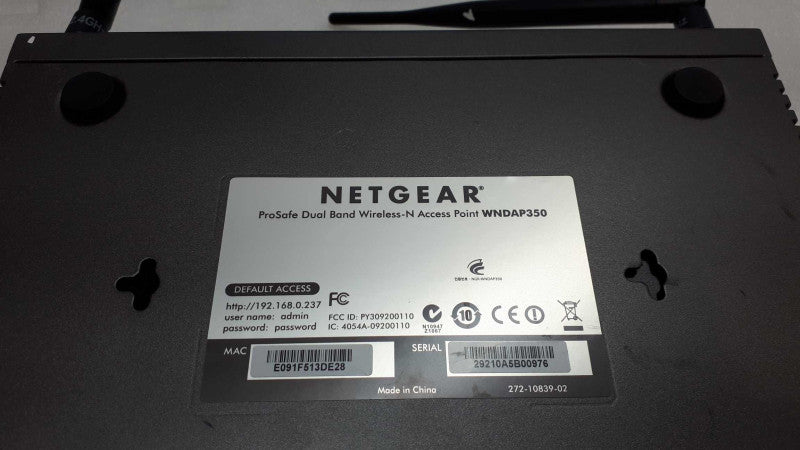 Netgear ProSafe WNDAP350 272-10839-03 POE Wireless Access Point &