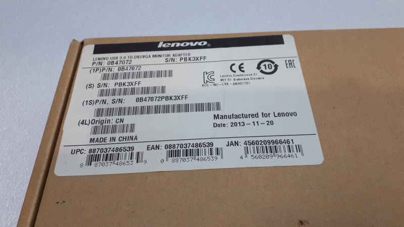 Lenovo USB 3.0 to DVI / VGA Monitor Adapters / 0B47072 New &