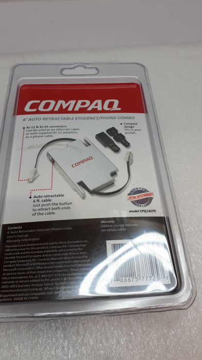 Compaq Auto Retractable Ethernet/Phone Combo CPQ16CPC New &