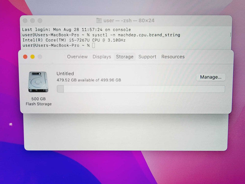 Apple Macbook Pro 2017 13\\" Core i5-7267U @ 3.1GHz 16GB DDR3 500GB SSD [Read] (