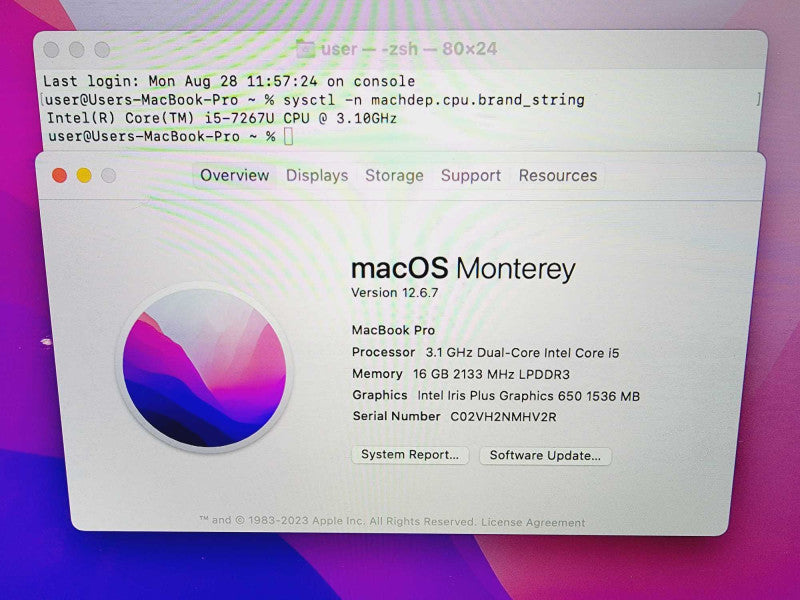 Apple Macbook Pro 2017 13\\" Core i5-7267U @ 3.1GHz 16GB DDR3 500GB SSD [Read] (