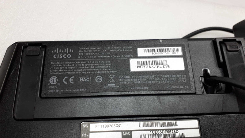 CTS-CTRL-DV8: Cisco Telepresence Control Panel w/phone &