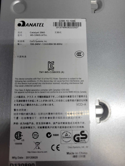 Cisco Catalyst 2960-S Series WS-C2960S-24TS-L Gigabit Switch Q