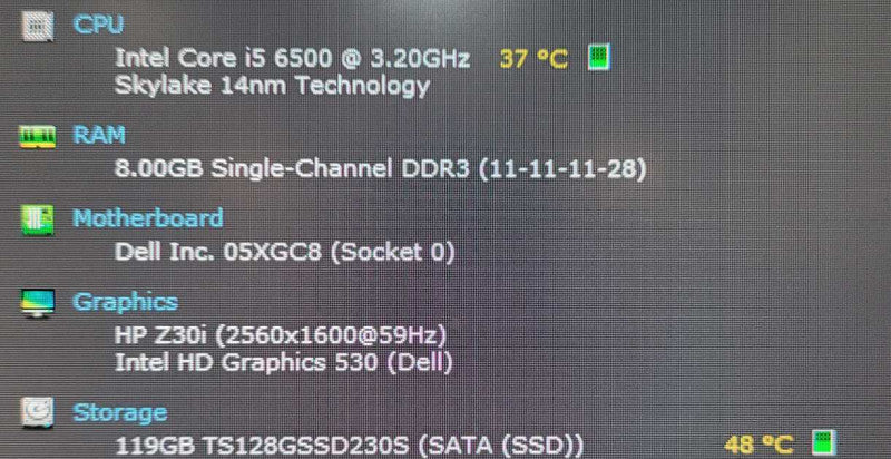 Dell OptiPlex 3040 Intel Core i5-6500 8GB DDR4 128GB SSD =