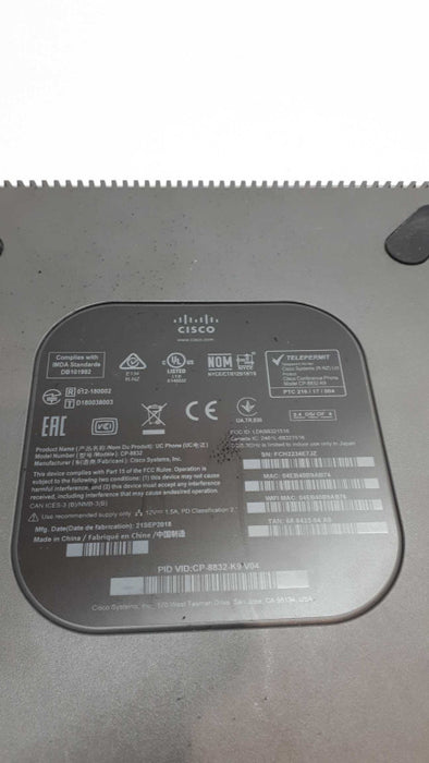 Cisco CP-8832-K9LCD Display Standard keypad Wideband IP Conference Phone &