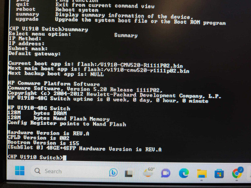 HP V1910-48G JE009A 48 PORT SMART MANAGED GIGABIT ETHERNET SWITCH $