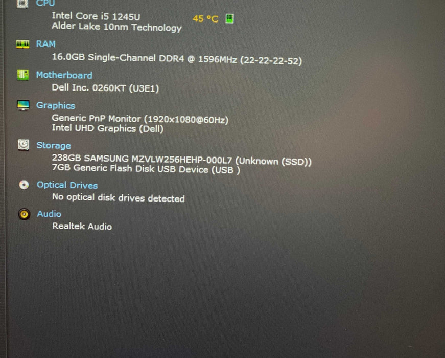 Dell Latitude 5430 Core i5-1245U@1.60GHz 16GB RAM 256GB SSD READ  Lap200