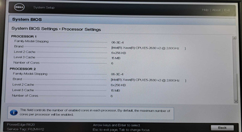 Dell PE R620 Server 2x Xeon E5-2630 v2 @ 2.60GHz 256GB Ram 8Gb SFP No RAID  )