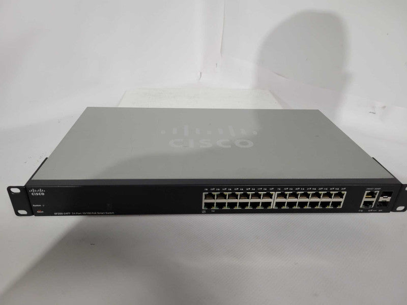 Cisco SF200-24FP 24x 10/100M PoE RJ45 2x SFP Smart Switch w RackMount Ears !