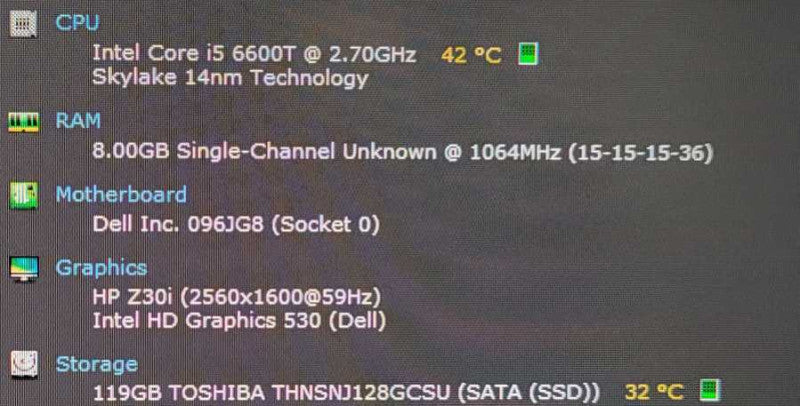 Dell OptiPlex 7040 USFF Intel Core i5-6600T@2.7GHz 8GB DDR4 128GB SSD READ =