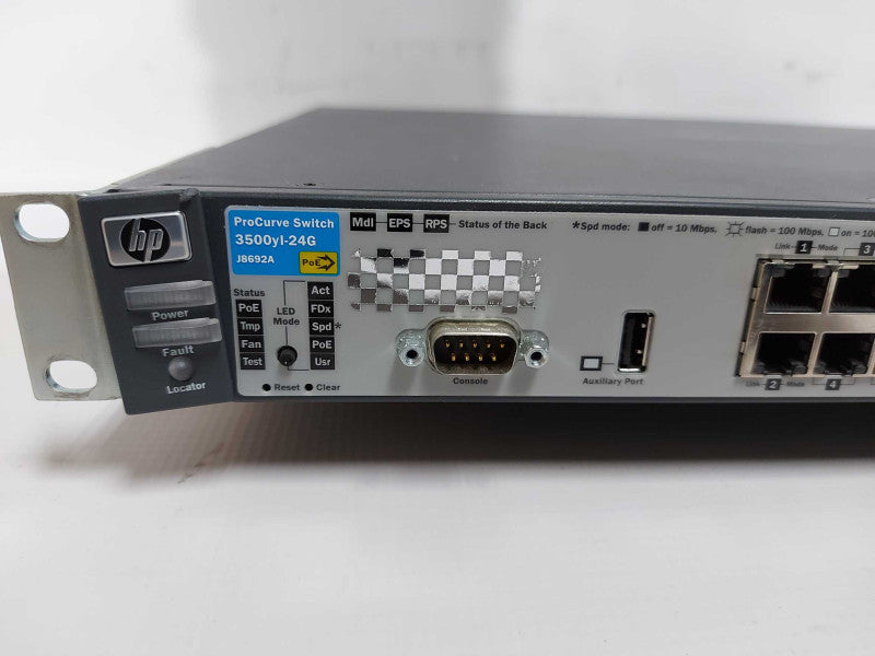 HP ProCurve Switch 3500yl-24G J8692A PoE Switch 24 Port Ethernet Fact Reset #