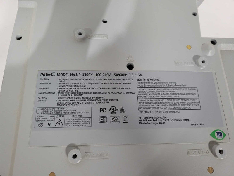 NEC NP-U300X DLP Projector Ultra Short Throw 3000 ANSI 1016 Used Lamp Hours !