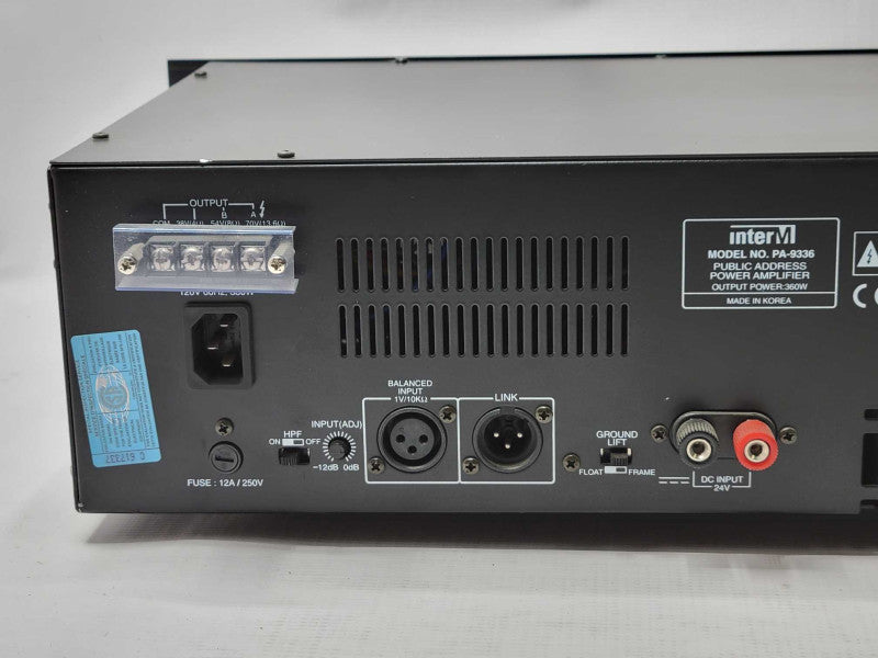 InterM PA-9336 Public Address Power Amplifier 360W, READ _
