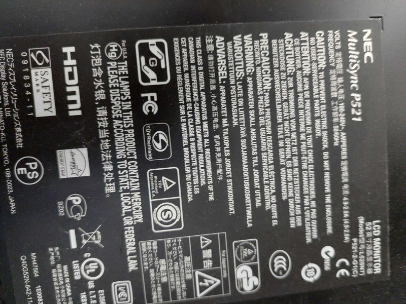 NEC 52\\" LCD Monitor Model: L528N7