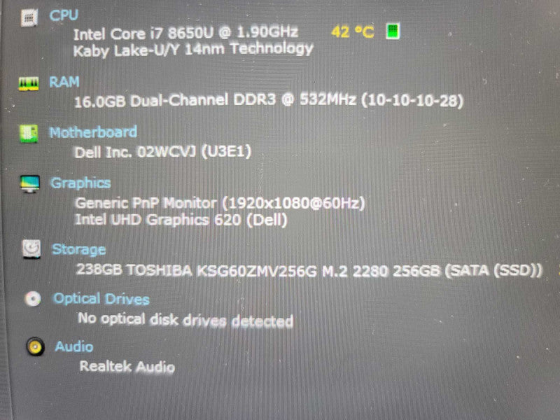 Dell Latitude 7390 2-in-1 i7-8650U @ 1.90, 16GB DDR3, 256GB m.2 **BIOS LOCKED Î²