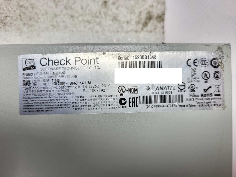 Check Point Firewall 4400 T-140 8Ports 1000Mbits Managed Rack Ears $