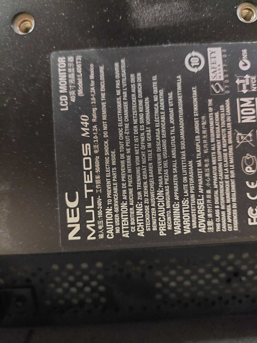 NEC LCD Monitor Multeos M40 Model: L406T3