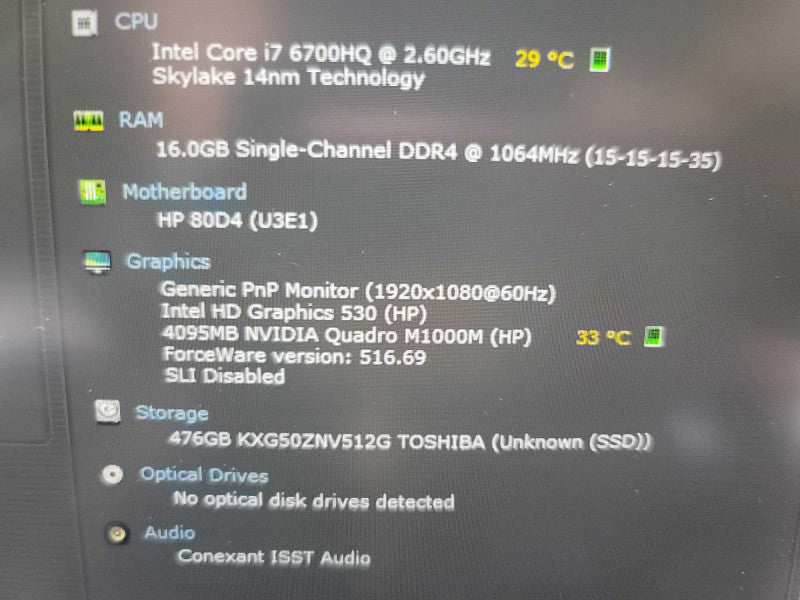 HP ZBook Studio G3 i7-6700HQ, 4GB Quadro M1000M, 16GB DDR4, 512GB m.2 **READ* Î²
