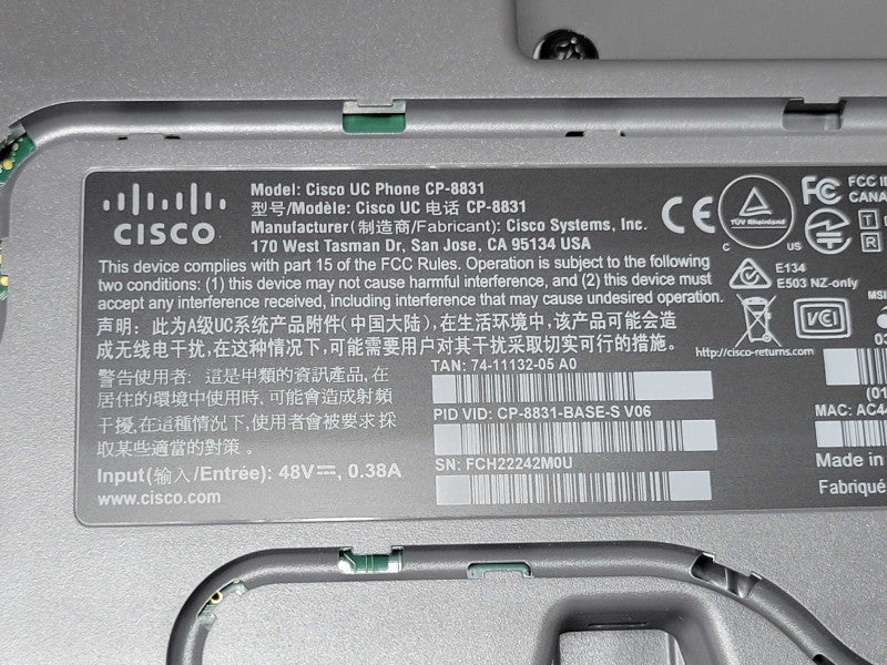 Cisco CP-8831-K9 Unified IP Conference Phone Base w/ Control Unit _