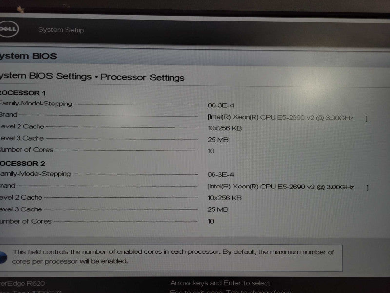 Dell PE R620 Server 2x Xeon E5-2690 v2 @ 3.00GHz 256GB Ram  No RAID !