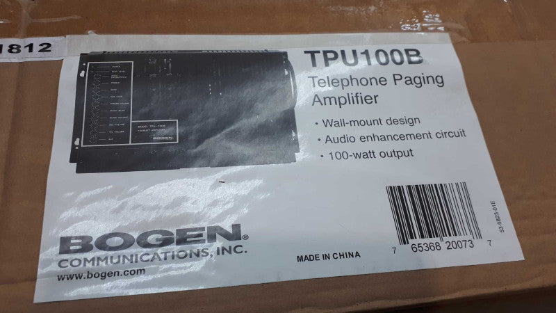 Bogen TPU-100B Power Amplifier Stereo Receivers Audio Mixer Audio Receiver  &