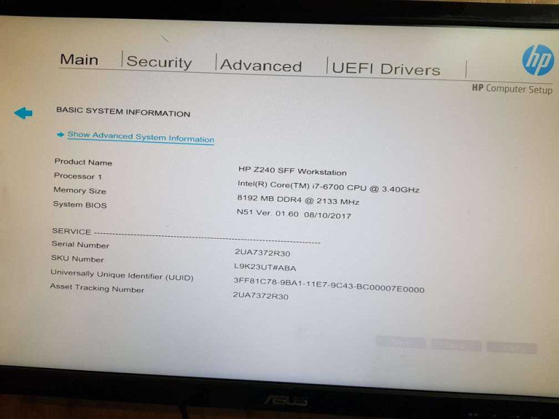 HP Z240 SFF Workstation Desktop  i7-6700 CPU @ 3.40GHz 8GB DDR4 Ram   Q