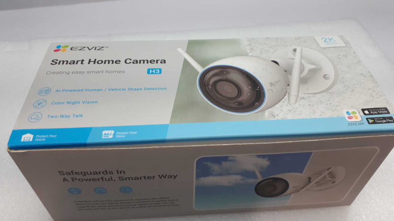 EZVIZ H3 2k Smart Outdoor WiFi Security Camera, Light Alarm and Siren Defense &