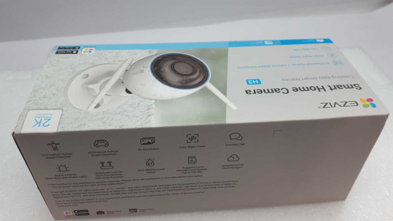 EZVIZ H3 2k Smart Outdoor WiFi Security Camera, Light Alarm and Siren Defense &