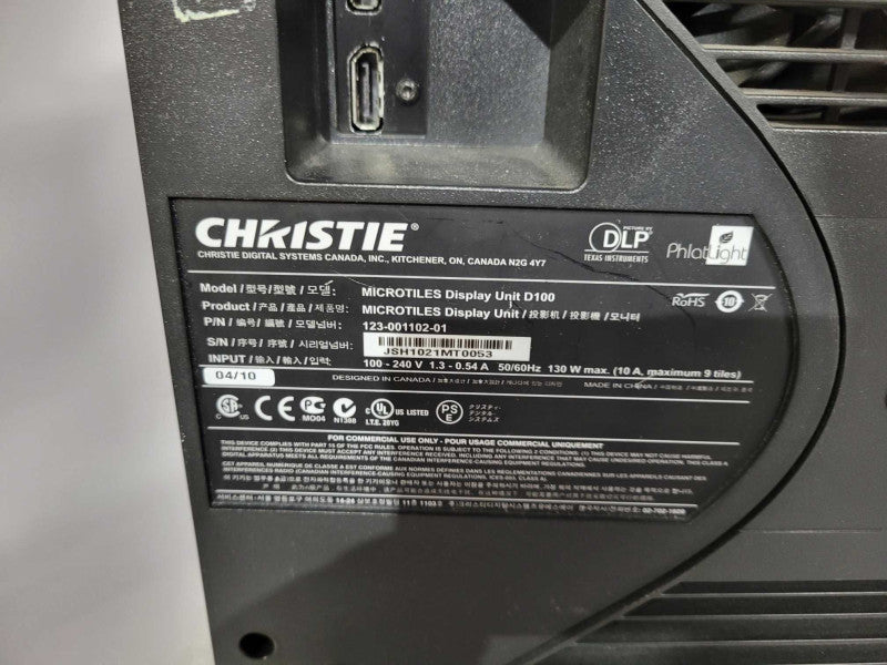 Christie MICROTILES Display Unit D100 Missing Display Q!