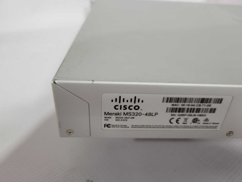 Cisco Meraki MS320-48LP 48x 1GB PoE RJ-45 4x 10GB SFP+ READ !