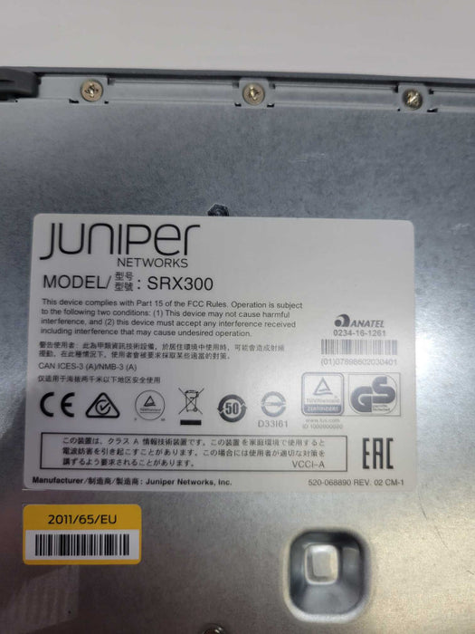 Juniper Networks SRX300 6-Port Security Services Gateway Firewall Q