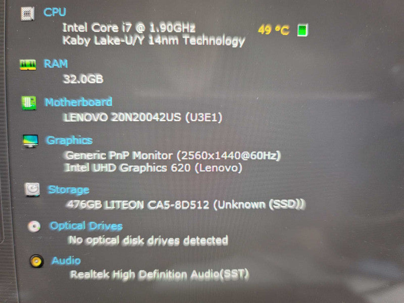 Lenovo ThinkPad T490 i7-8665U @1.90GHz, 32GB DDR4, 512GB NVMe Î²