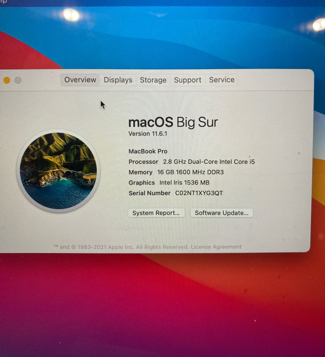 Apple MacBook Pro 13\\" Mid 2014 Intel i5-4308U @2.8GHz 16GB RAM 256GB SSD READ