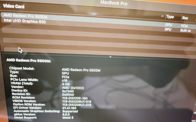 Apple MacBook Pro 16\\" 2019 TouchBar i9-9880H 32GB RAM RadeonPro 5500M 1TB SSD =