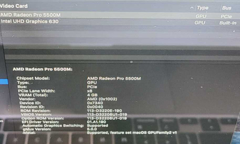 Apple MacBook Pro 16\\" 2019 TouchBar i9-9880H 32GB RAM Radeon Pro 5500M 2TB =