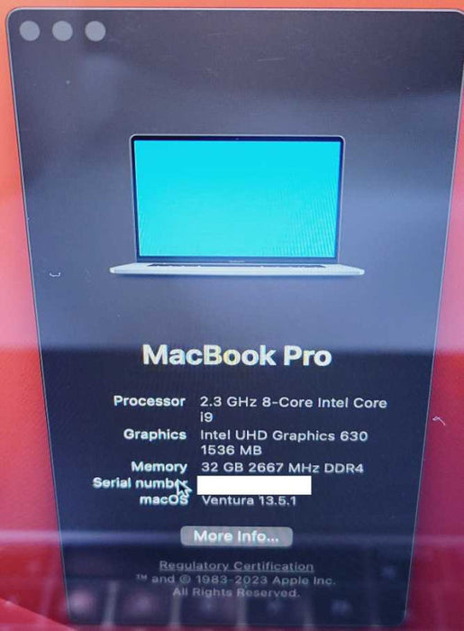 Apple MacBook Pro 16\\" 2019 TouchBar i9-9880H 32GB Radeon Pro 5500M 2TB =
