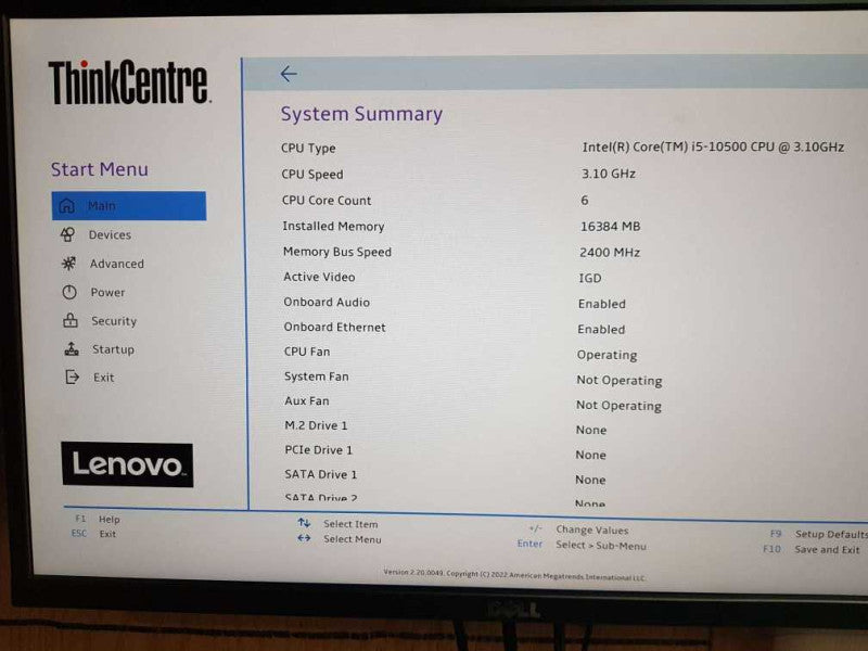 Lenovo ThinkCentre M80s SFF  i5-10500 CPU @ 3.10GHz 16GB DDR4 RaM