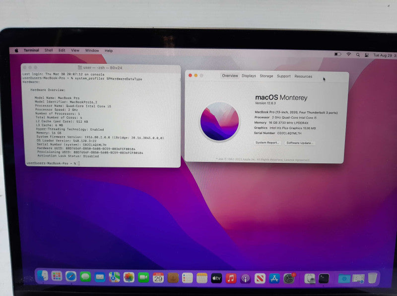 Apple Macbook Pro 2020 13\\" Core i5-1038NG7 @ 2.0GHz 16GB DDR4 500GB SSD *READ