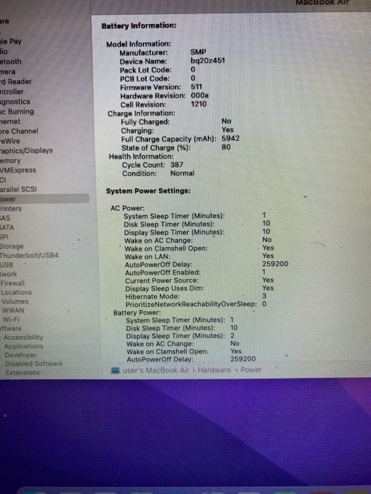 Apple MacBook Air 13\\" 2017 Intel Core i5-5350U @ 1.80GHz 8GB RAM 256GB SSD
