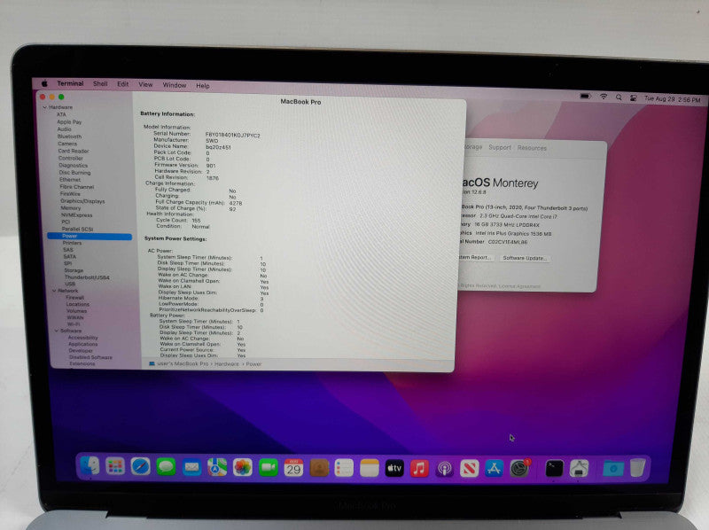 Apple Macbook Pro 2020 13\\" Core i7-1068NG7 @ 2.3GHz 16GB DDR4 1TB SSD *READ