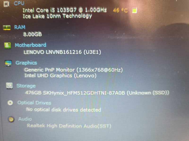 Lenovo IdeaPad 3 Touch Screen i5-1035G7 @ 1.00GHz, 8GB DDR4, 512GB SSD Î²