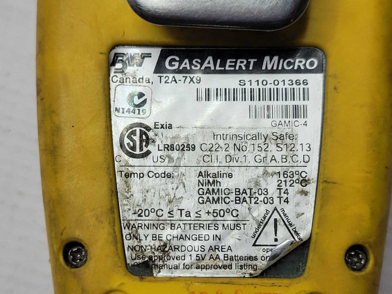 BW GasAlert Micro GAMIC-4 Gas Alert detector, READ _