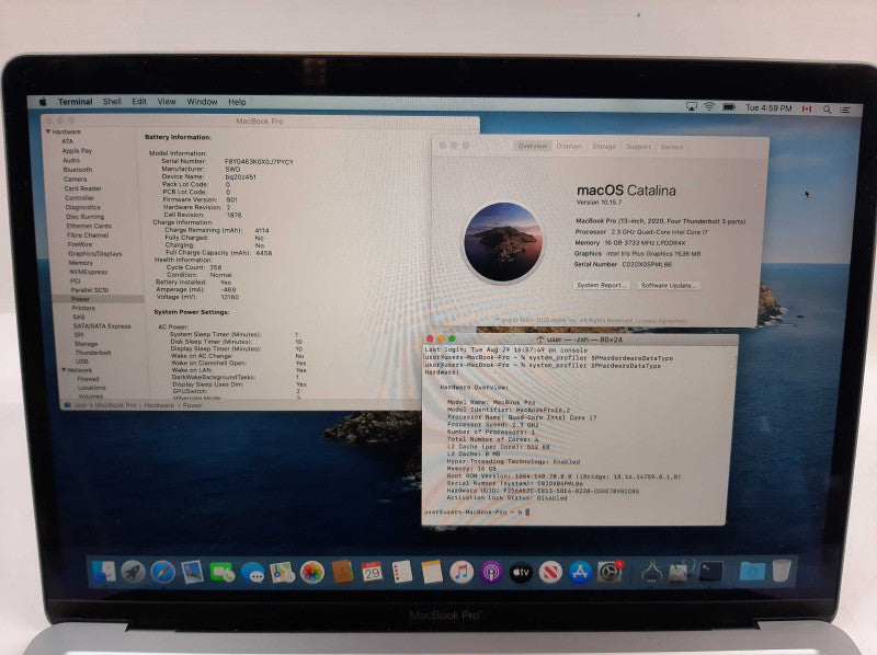 Apple Macbook Pro 2020 13\\" Core i7-1068NG7 @ 2.3GHz 16GB DDR4 1TB SSD *READ