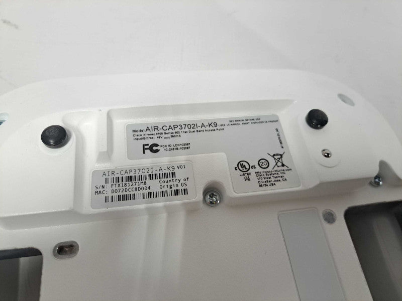 Cisco AIR-CAP3702I-A-K9 Aironet Dual Band Wireless Access Point Q