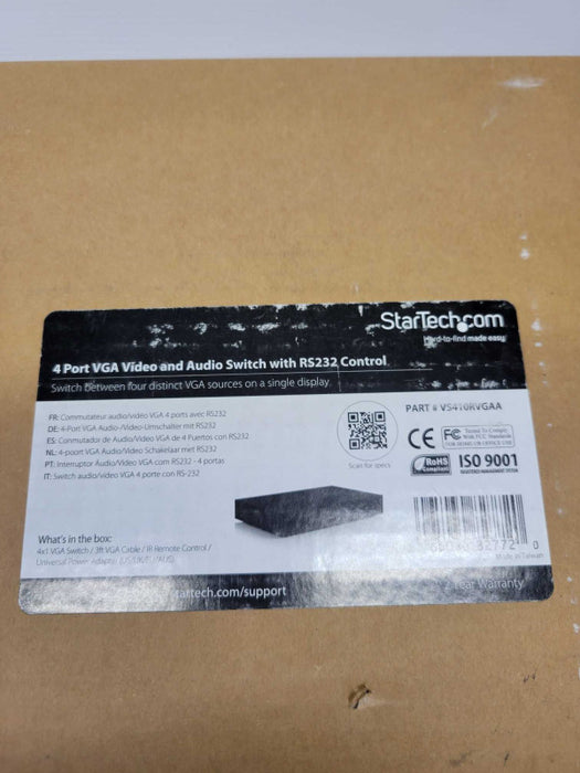 StarTech 4 Port VGA Video and Audio Switch w/ RS232 Control