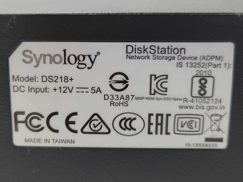 Synology DiskStation Network Storage Devices DS218+ 2-Bay, 1x 3TB HDD, SEE _