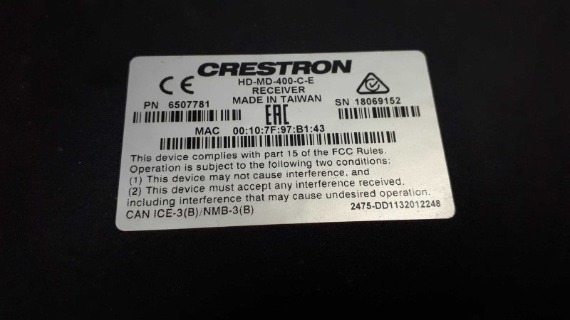 Crestron HD-MD-400-C-E Multiformat Switch and Receiver 6507781 &