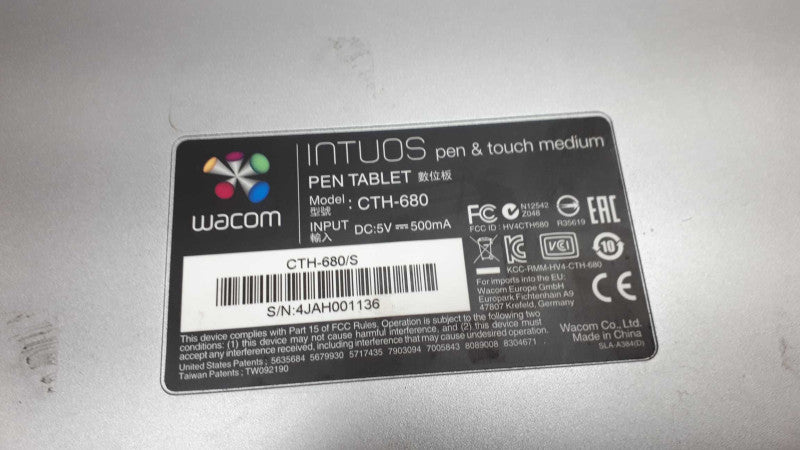 Wacom Intuos CTH680 CTH-680 Comic Creative Touch Tablet for parts &